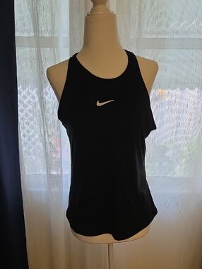 Nike Black Racerback Tank with White Swoosh
